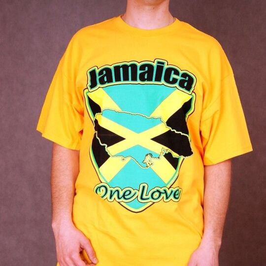 T-shirt Jamaica - One Love - żółty