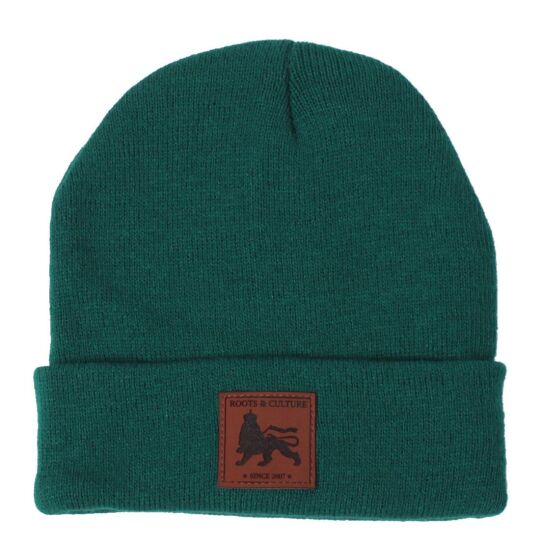 Fisherman winter hat  Docker cap with Lion label  | green