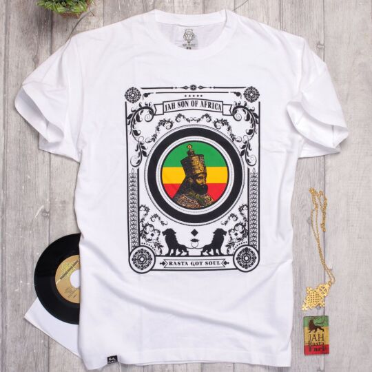 Tshirt Jah son of Africa / Rasta Got Soul | biały