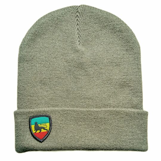 Czapka beanie zimowa z etykietą Roots Reggae | khaki