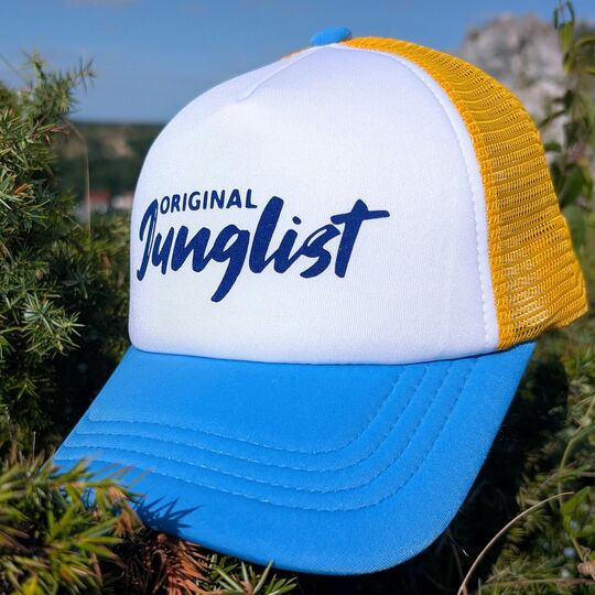 Czapka Trucker Original Junglist – Biała / Niebieska / Żółta