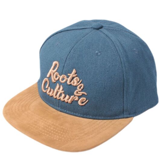 Roots & Culture snapback cap |  Blue & Camel