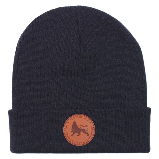 Beanie winter hat  Docker cap with Roots Reggae label  | navy