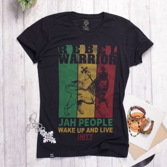 Damska koszulka Rebel Warrior | Jah people wake up and live