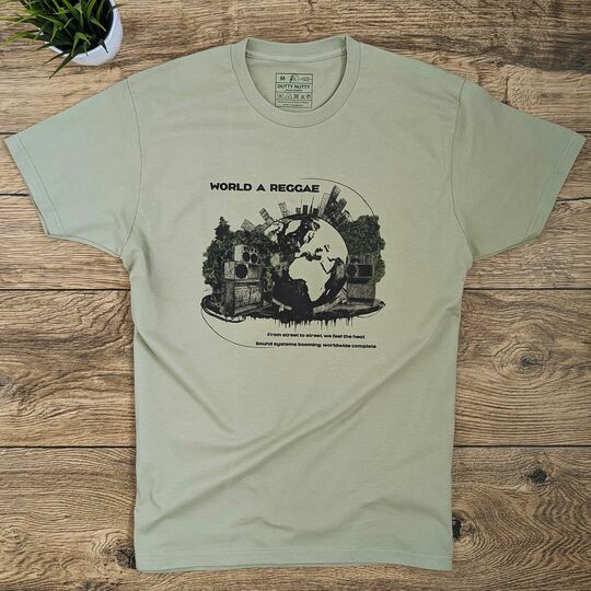 World A Reggae, Sound Systems booming worldwide complete T-shirt