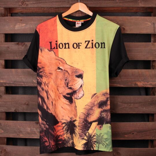 Tshirt Rasta Lion of Zion | fullprint 