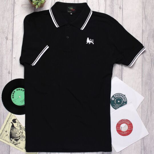 Lion of Judah Short Sleeve Polo | black & white