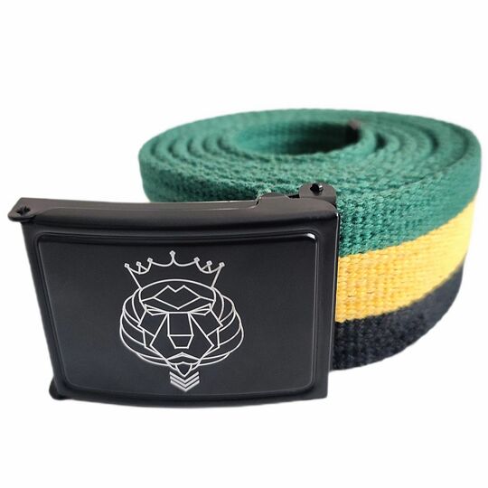 Pasek do spodni z metalową klamrą Lion of Zion - JAMAICA