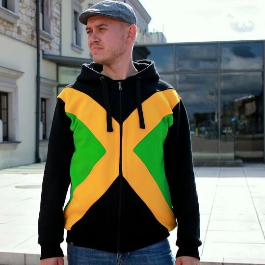 Bluza Jamajka rozpinana z kapturem