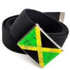 Pasek  czarny -  Jamajka klamra z otwieraczem