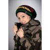 Czapka na dready | Czarna Rasta strips