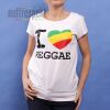 Damski tshirt I Love Reggae - Irie Lion (biel)