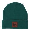 Fisherman winter hat Docker cap with Lion label | green