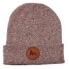 Beanie winter hat  Docker cap with Roots Reggae label  | Heather brown