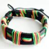 Bransoletka Rasta Reggae z rzemieni i sznurka