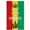 Duża flaga Rasta Keep Calm and Smoke Weed 150x90
