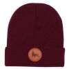 Beanie winter hat  Docker cap with Roots Reggae label  | burgundy