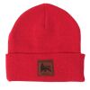 Fisherman winter hat Docker cap with Lion label | red