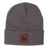 Fisherman winter hat Docker cap with Lion label | gray