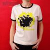 Rockfort Rock - cream tshirt with brown contrast