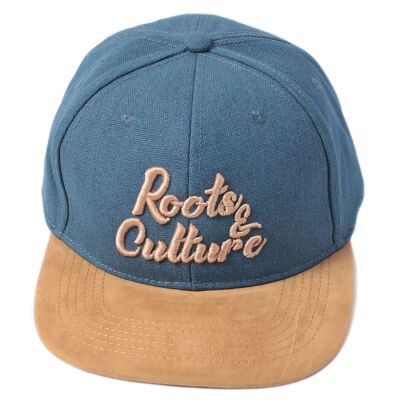 Roots & Culture snapback cap |  Blue & Camel