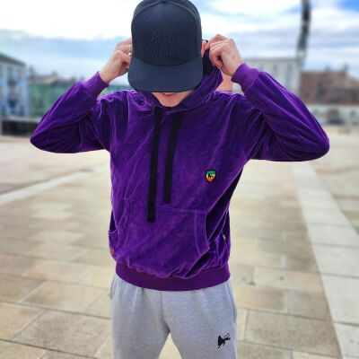 Velvet velour purple hoodie with Lion of Judah logo [SAMPLE]