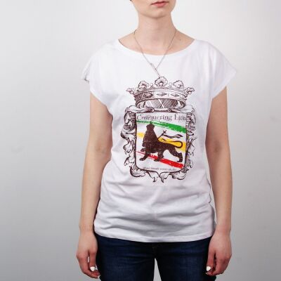 Ladies t-shirt - Conquering Lion shall break every chain