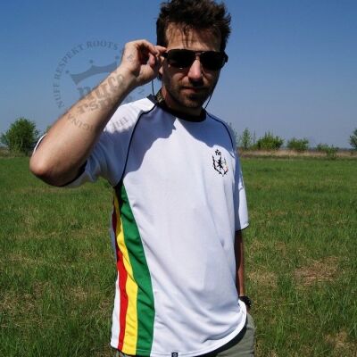 Football T Shirt - Reggae Team - Nuff Respekt white