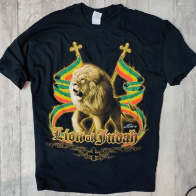 Lion of Judah rasta tshirt XL OUTLET