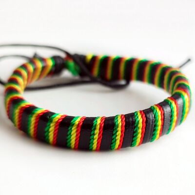 Rasta Bracelet made of synthetic cord and string