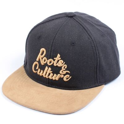 Roots & Culture snapback cap |  Black Ash & Camel